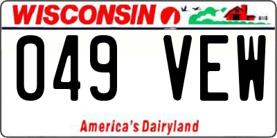 WI license plate 049VEW
