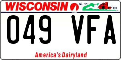 WI license plate 049VFA