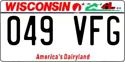 WI license plate 049VFG