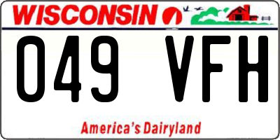 WI license plate 049VFH