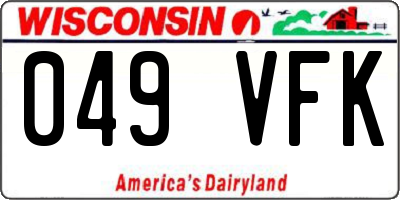 WI license plate 049VFK
