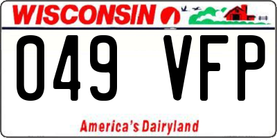 WI license plate 049VFP