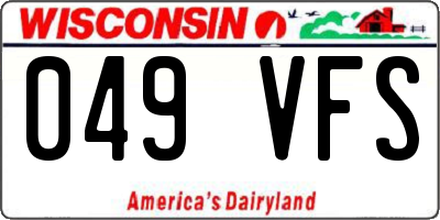 WI license plate 049VFS