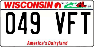 WI license plate 049VFT
