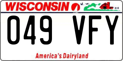 WI license plate 049VFY