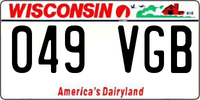 WI license plate 049VGB