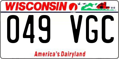 WI license plate 049VGC