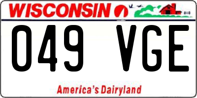 WI license plate 049VGE