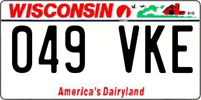 WI license plate 049VKE