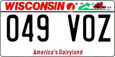 WI license plate 049VOZ