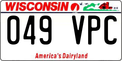 WI license plate 049VPC