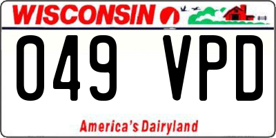WI license plate 049VPD