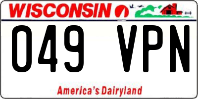 WI license plate 049VPN