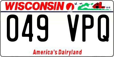 WI license plate 049VPQ