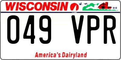WI license plate 049VPR