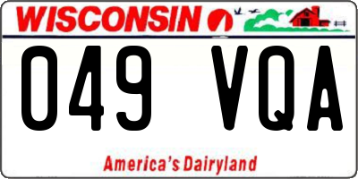 WI license plate 049VQA