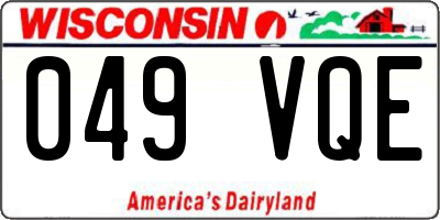 WI license plate 049VQE