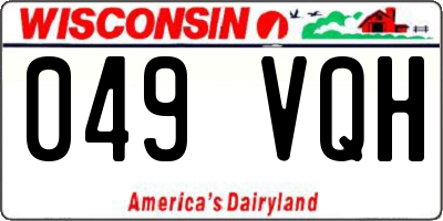 WI license plate 049VQH