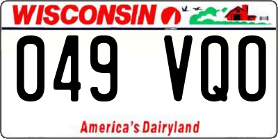 WI license plate 049VQO