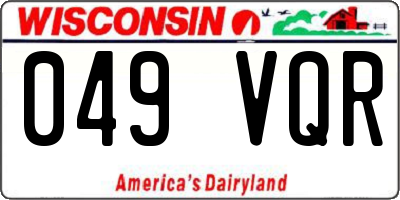 WI license plate 049VQR