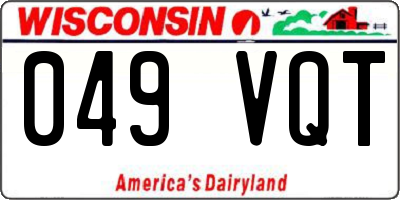 WI license plate 049VQT