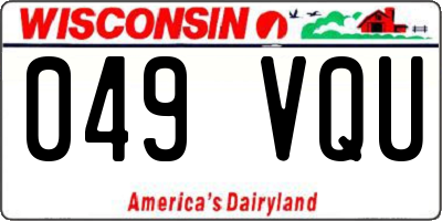WI license plate 049VQU