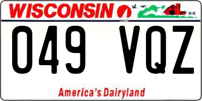 WI license plate 049VQZ