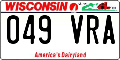 WI license plate 049VRA