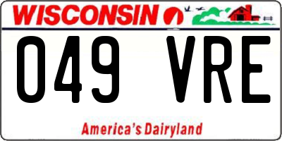 WI license plate 049VRE