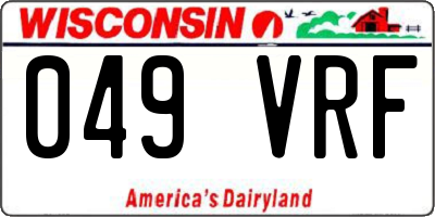 WI license plate 049VRF