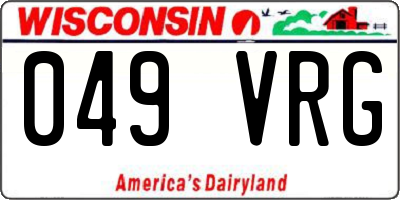 WI license plate 049VRG