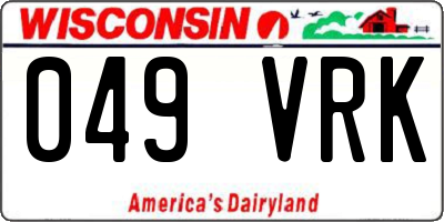 WI license plate 049VRK