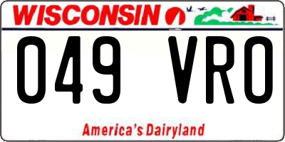 WI license plate 049VRO