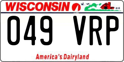 WI license plate 049VRP