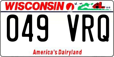 WI license plate 049VRQ
