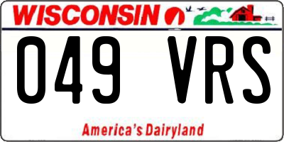 WI license plate 049VRS