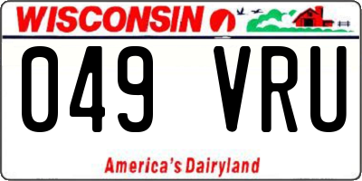 WI license plate 049VRU