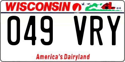 WI license plate 049VRY