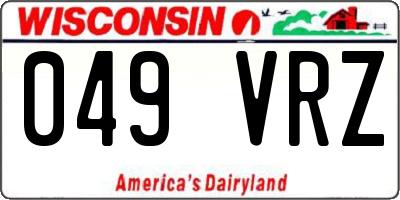 WI license plate 049VRZ