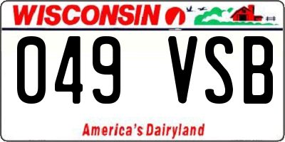 WI license plate 049VSB