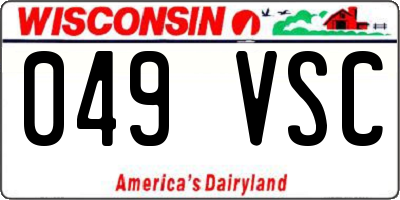 WI license plate 049VSC