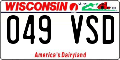 WI license plate 049VSD