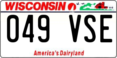 WI license plate 049VSE