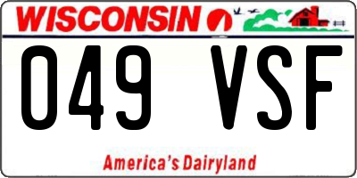 WI license plate 049VSF