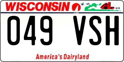 WI license plate 049VSH