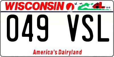 WI license plate 049VSL