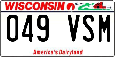 WI license plate 049VSM