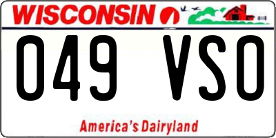 WI license plate 049VSO