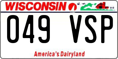 WI license plate 049VSP