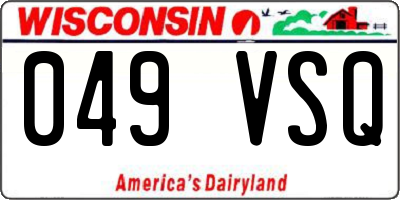 WI license plate 049VSQ
